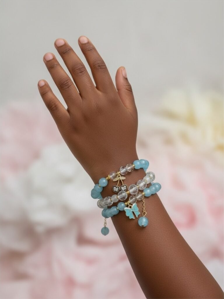 Lot de 3 bracelets bleu ciel