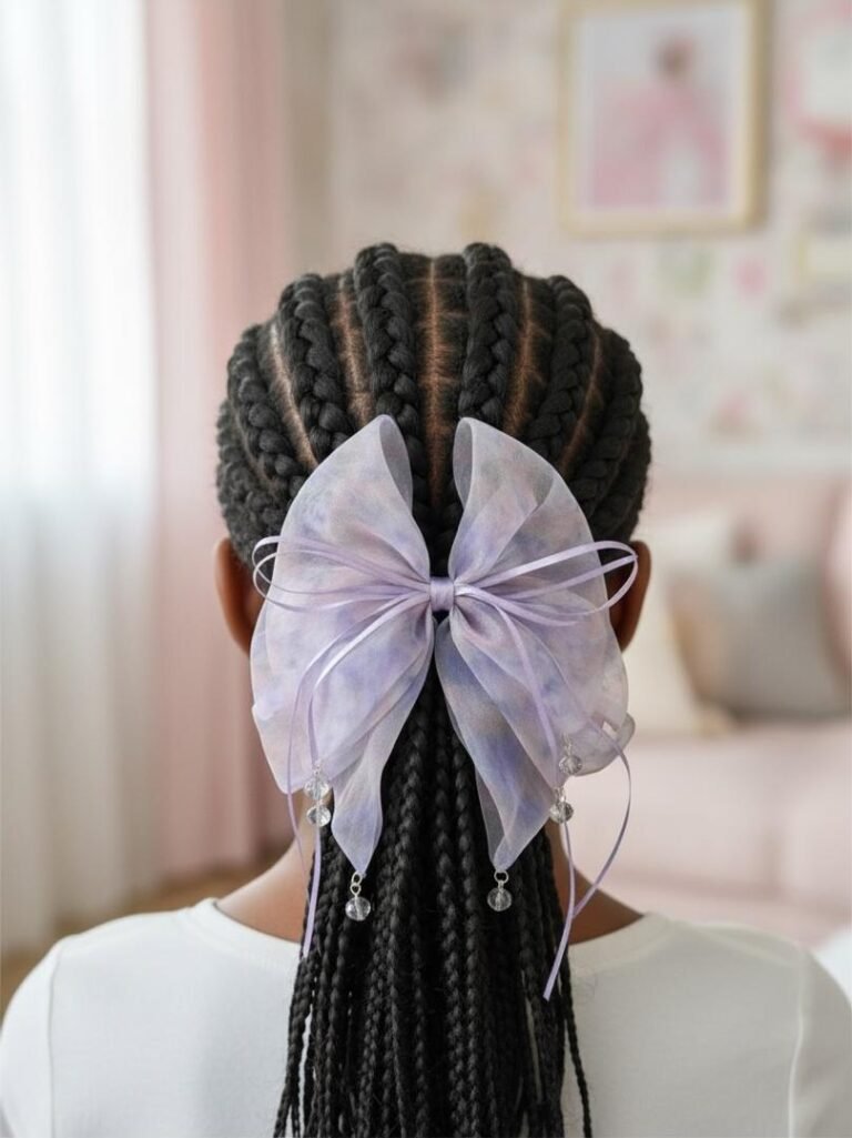 Grand nœud en tulle lilas