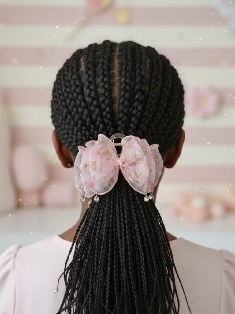 Grand nœud en tulle rose