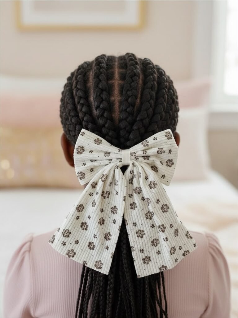 Nœud beige à fleurs